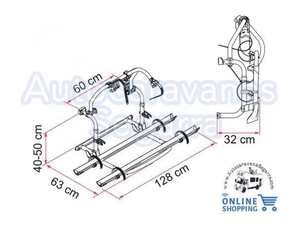 PORTABICICLETAS FIAMMA CARRY BIKE PRO C (2 bicis) - Imagen 4