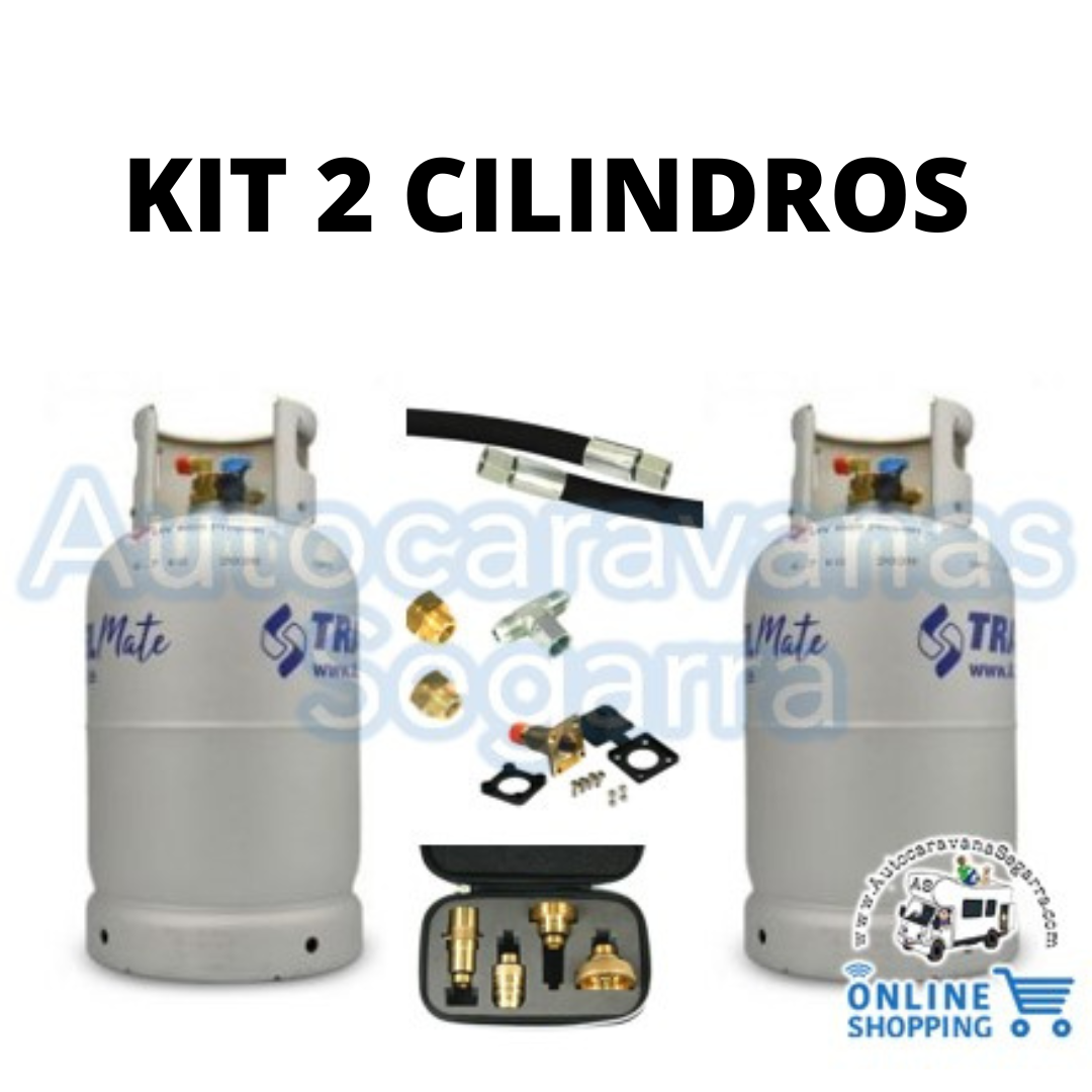 Kit Doble Botella GLP Aluminio Alugas 22 litros (filtro incluido) 
